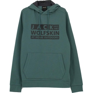 Jack Wolfskin, Pullover, Brand Logo Hoody 1709201-1159, Grün, (M)