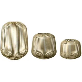 blomus Windlicht -LITO- 3er Set Laterne, Windlicht, Kerzenhalter (SET, 3 St., SIZE S,M,L), pulverbeschichtete Stahlstreben goldfarben