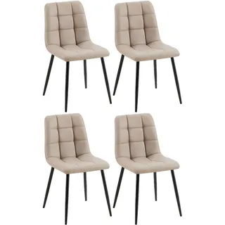 CLP 4er Set Esszimmerstuhl Antibes Kunstleder taupe
