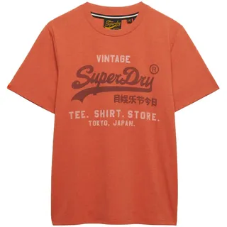 Superdry Herren T-Shirt - VI Heritage Relaxed Tee , T-Shirt, Baumwolle, Rundhals, Logo, einfarbig Rot L