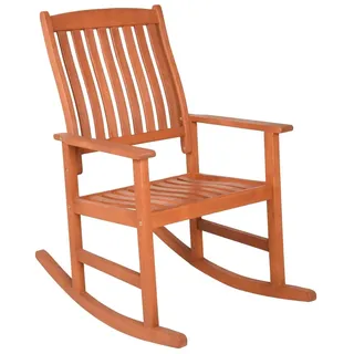 Garden Pleasure Schaukelstuhl Florida Holz 62 x 105 x 93 cm Braun mit Wippfunktion