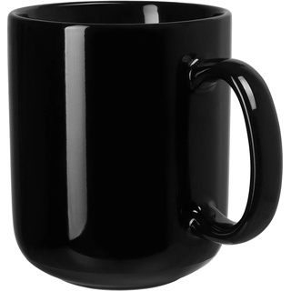 SHOWFULL 20 Unzen Große Kaffeetasse, Keramik, für Tee, Milch, Wasser, Kakao, Saft, 600 ml, Schwarz