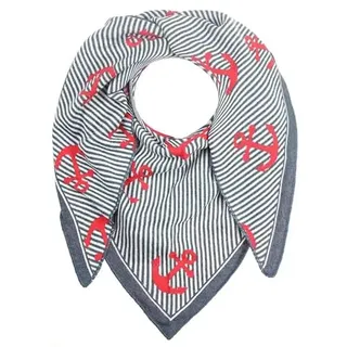 Zwillingsherz Schal Dreieckstuch Damen Halstuch viele verschiedene Muster, Hummer Vibe, Leo u.a. Freizeit 50% Baumwolle, 50% Polyacryl - 130 x 220 cm