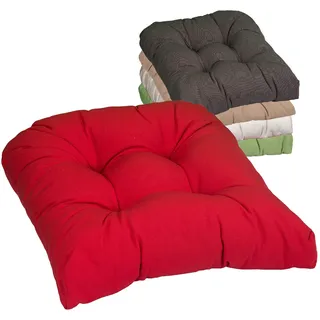 Beo Sitzkissen Stuhl 40x40 Halbrund Made in EU | Bequemes, 10cm Dickes Stuhlkissen Waschbar | Indoor & Outdoor geeignet Dank Ausbleich-Schutz und Reißfestigkeit | Stuhlpolster in Rot