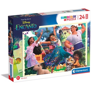 Clementoni 24246 Supercolor Disney Encanto-Puzzle 24 Maxi Teile Ab 3 Jahren, Buntes Kinderpuzzle Mit Besonderer Leuchtkraft & Farbintensität, Geschicklichkeitsspiel Für Kinder