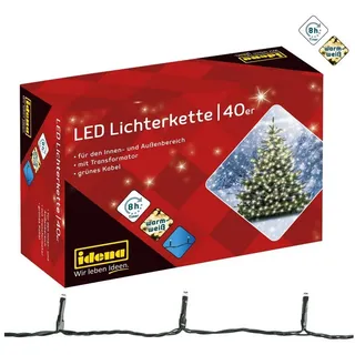 IDENA LED-Lichterkette spritzwassergeschützt 12 m Warmweiß