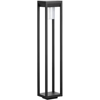 EGLO Outdoor Stehlampe Martano, Solar Außenlampe mit Bewegungsmelder, Außenleuchte mit Sensor, Garten Wegeleuchte aus Aluminium in schwarz und Kunststoff in Weiß, Außen Solarlampe IP44