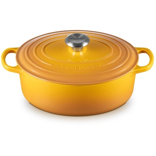 Le Creuset Signature Gusseisen-Bräter mit Deckel, Ø 27 cm, Oval, Für alle Herdarten und Induktion geeignet, Volumen: 4,1 l, 4,425 kg, Nectar, 21178276724430