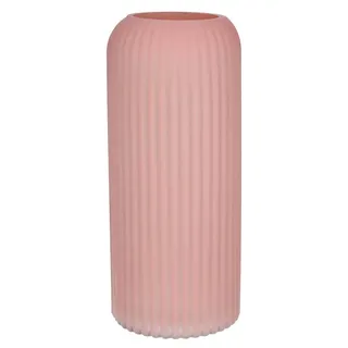 Bellatio Design Vase - altrosa - mattiertes Glas - D10 x 25 cm
