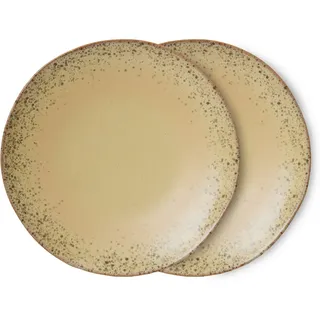 HKliving - 70's Teller, Ø 27,5 cm, grit (2er-Set)
