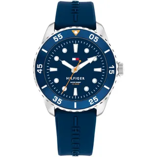 Tommy Hilfiger Uhr mit DREI-Zeiger-Quarzwerk für die Jugend mit Blaues Silikonarmband - 1720047