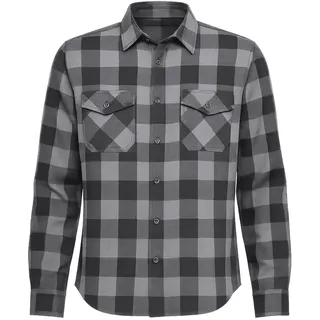 Brandit Textil Check Langarmhemd Black / Grey L