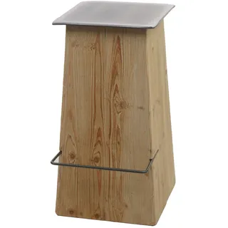 Mendler Barhocker HWC-L76  natur mit Metall-Optik Mehrfarbig