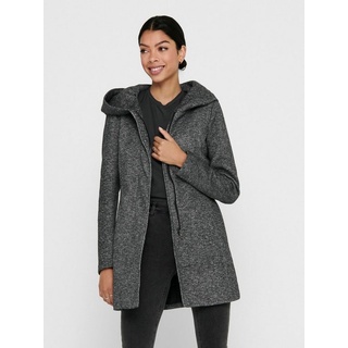 ONLY Kurzmantel Langer Mantel ONLSEDONA Coat Strick Jacke mit Großer Kapuze (1-tlg) 3776 in Dunkelgrau grau XS
