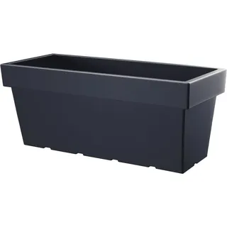 Xxl Pflanzkübel eckig in anthrazit - 80 x 35 cm - Kunststoff Blumenkübel groß - Outdoor Garten Blumentopf Pflanztopf Blumenkasten Pflanzkasten
