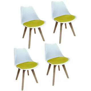 Design-Stühle mit Kunststoffschale und Samt-Sitzki Skandinavischer Look für