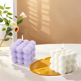 2 Stück Handgemacht Bubble Kerze Candle, Natürlich und Wohlriechend Duftkerze Kerzen, Natürlichem Sojawachs Deko Handmade Kerze für Geburtstag, Valentinstag, Thanksgiving, Weihnachten