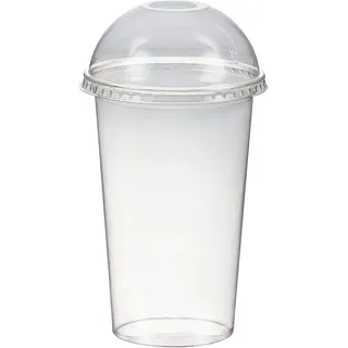 150 Stk. Smoothiesbecher + Domdeckel mit Öffnung 500 ml, Ø 95mm, PET, glasklar