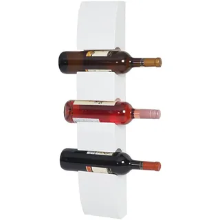 Flaschenregal Colmar, Weinregal Holz-Flaschenhalter für 3 Flaschen, weiß