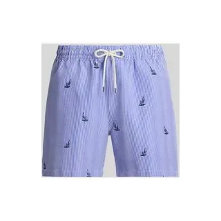 Regular Fit Badehose mit Stickereien, Marine, XL