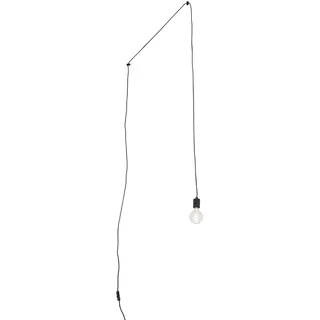 Design Hängelampe Schwarz 1-licht Mit Stecker - Cavalux