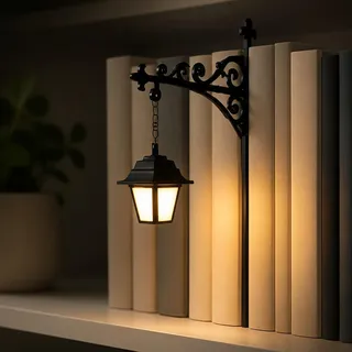 Bibliothek Laterne Dekorative Bücherregal Lampe, Vintage Bücherregal LED Nachtlicht, Antike Buchend Regallicht für Leseecke, Mini Dekor Bücherregals Dekoration, Geschenk für Bücherliebhaber