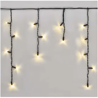 EMOS Connect System 3m Eisregen Lichterkette Profi, Weihnachtslichterkette mit 50 LEDs, Erweiterungskomponent C (ohne Verbindungskabel und Adapter), IP44 für Innen und Außen, Warmweiß, schwarz