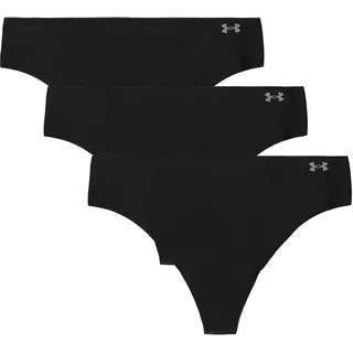Under Armour Damen Pure Stretch Tanga Unterwäsche, 3er-Pack, Schwarz - Core, XS - XS