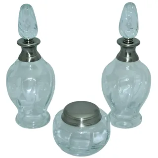DONREGALOWEB DRW Schminktisch aus Glas und Metall, silberfarben
