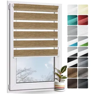 Rollmayer Doppelrollo nach Maß Klemmfix Breite 40-130cm | Ohne Bohren, 16 Farben, Seitenzugrollo, für Fenster und Tür
