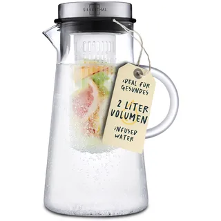 SILBERTHAL Glaskaraffe mit Deckel - 2 Liter