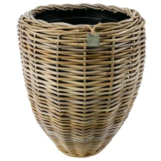 Van der Leeden Mandwerk DRYPOT Rattan Ø 40 cm Grau