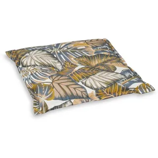 Gartenhockerauflage, Braun, Creme, Lila, Schwarz, Kupfer, Textil, Blätter, Füllung: Schaumstoff, Vlies, quadratisch, 50x9x50 cm, Made in Germany, hochwertige Qualität, Wohntextilien, Kissen, Sitzkissen