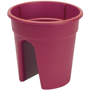KHW Kunststoff-Geländertopf, 3-teilig, Ø 27 x 27,5 cm, Pink