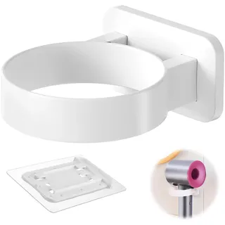Hugfads Fön Halterung, Fönhalter Ohne Bohren, Fönhalter, Selbstklebender Haartrocknerhalter, Wandhalterung Fön, Geeignet für Badezimmer und Zimmer (weiß)