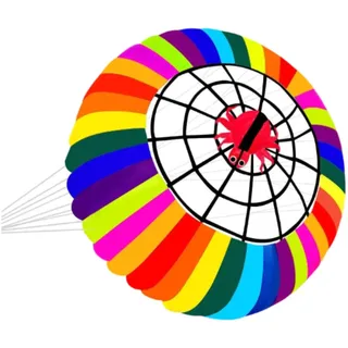 predolo Regenbogen-Ringdrachen, große rotierende Schüssel, 248,9 cm Durchmesser, Parafoil-Drachen für Kiten und Strandtraining