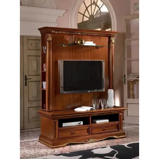 JVmoebel Wohnwand TV-Schrank aus massivem Holz im Landhausstil, braun, Made in Europa braun