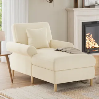 Gepolsterter Relaxsessel, Klappbarer Schlafsessel, Bequemer Lesesessel, Lounge-sessel, Xxl Großer Lesesessel, Samtbezogener Lounge-sessel, Sitzsack Für Wohn- Und Schlafzimmer, Beige