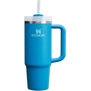 STANLEY 1913 Quencher H2.0 Flowstate Trinkflasche Mit Strohhalm 0.89L - Thermobecher Kühlt 9 Stunden - 40 Stunden Eisgekühlt - Thermosflasche BPA Frei - Edelstahl Trinkbecher - Azure