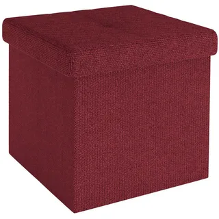 Intirilife Sitzwürfel Faltbar Leinen 30 x 30 x 30 cm Rot