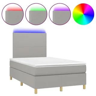 vidaXL Boxspringbett 120 x 190 cm Hellgrau