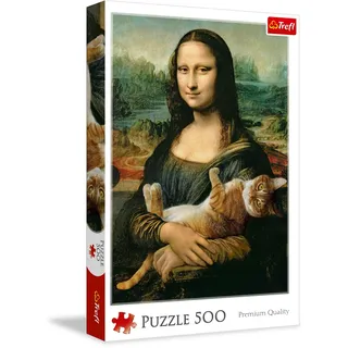 Trefl Mona Lisa und ein Kater 500 Teile, Premium Quality, für Erwachsene und Kinder ab 10 Jahren Puzzle Farbig