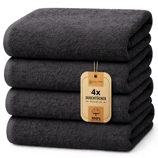 NatureMark Duschtuch 70 x 140 cm schwarz 4 St.