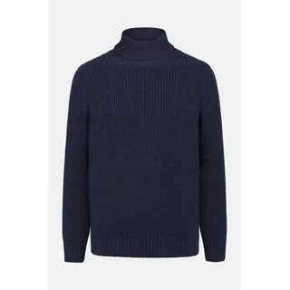 IrelandsEye Pullover Fishermans Rib Herren Blau Rollkragen Navy