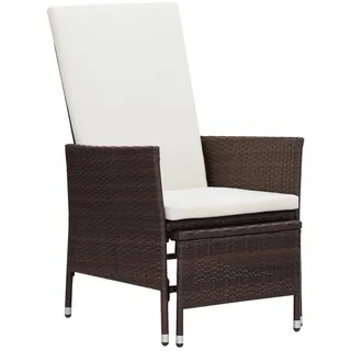 vidaXL Gartenstuhl Gartensessel 62 x 131 x 106 cm braun/cremeweiß 1 St.