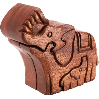 Guru-Shop Aufbewahrungsdose Puzzlebox, Schmuckschatulle, Magic Box,.. braun 12 cm x 6 cm x 12 cm