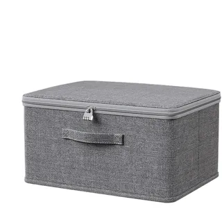 Generisch Abschließbare Box Aufbewahrungsbox Stoff mit Deckel Stoff, Organizer Box Abschließbar, Karton mit Deckel, Abschliessbare Box für Kleidung Spielzeug