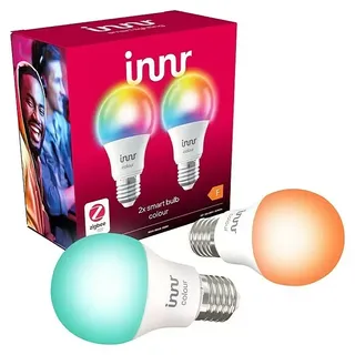 Innr Lighting Smart-LED-Lampe Bulb Colour  (E27, Dimmbar, RGBW, 806 lm, 8,5 W, 2 Stk.)