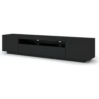 BIM Furniture Aura Lowboard 200 cm Schwarz Matt MDF