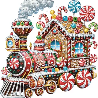 Aodejoy Weihnachten Diamond Painting für Erwachsene,Christmas Diamant Painting Kits Bilder,Hirsch Zug Diamant Malerei DIY Diamantmalerei Bilder Set 30x30cm für Wanddekor Geschenk für Weihnachten-#7
